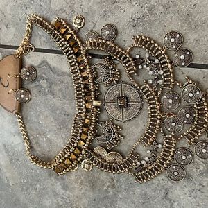 Gold or silver statement necklace